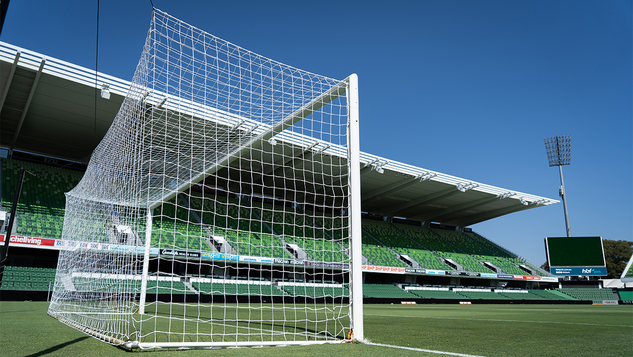 HBF Park goal and empty stand